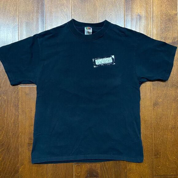 Fruit Of The Loom Vintage Y2K Ride Fast Black Red Graphic T-Shirt Men's Large - Picture 4 of 8